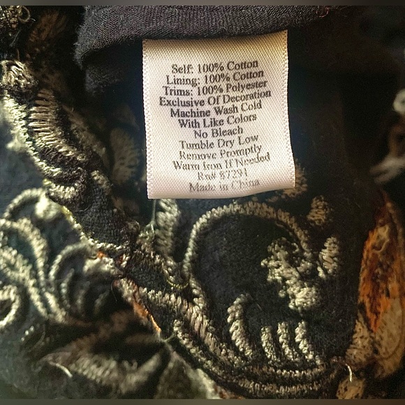 Johnny Was Navy Embroidered Corduroy Coat - Picture 11 of 12